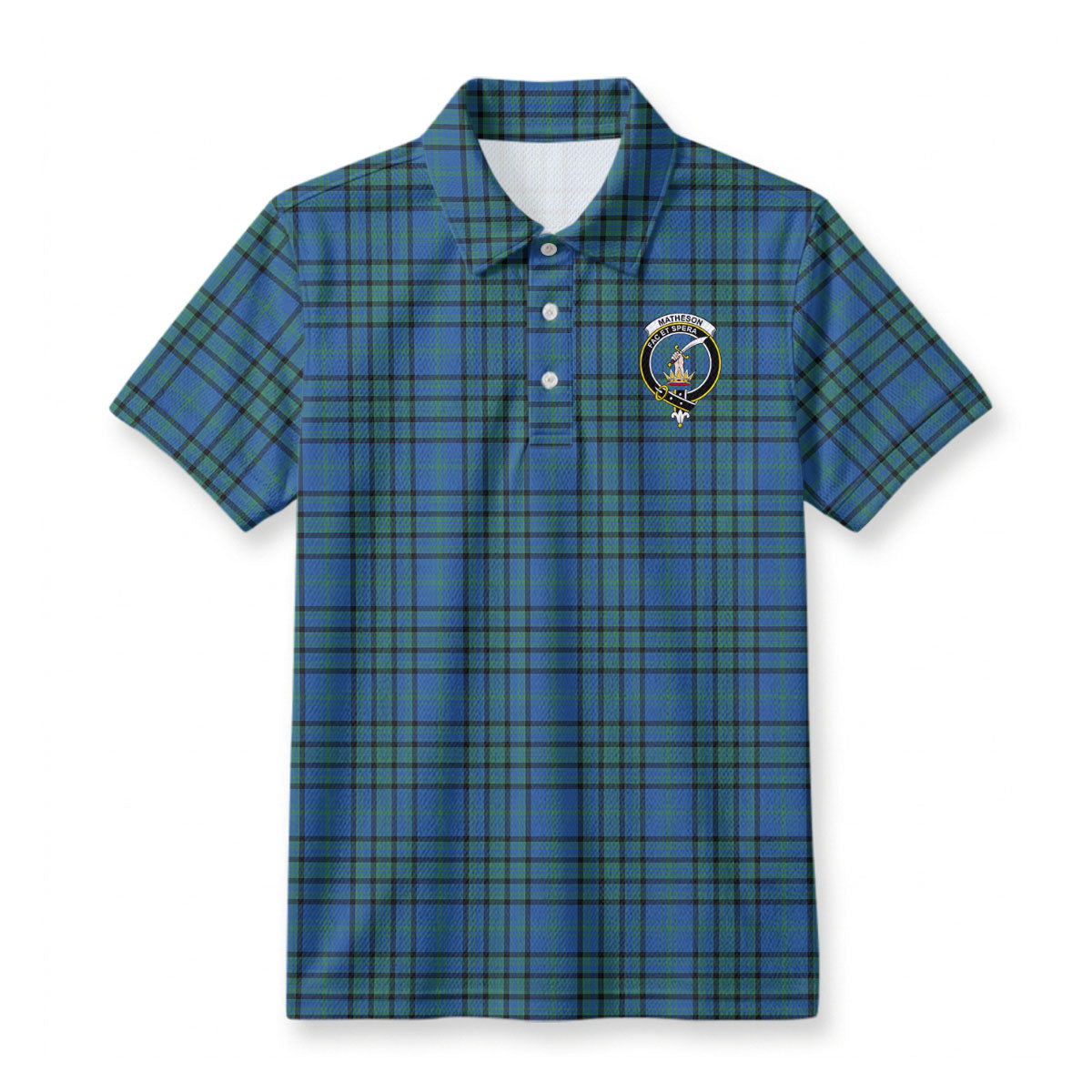 Matheson Hunting Ancient Tartan Crest Birdseye Mesh Polo Shirt