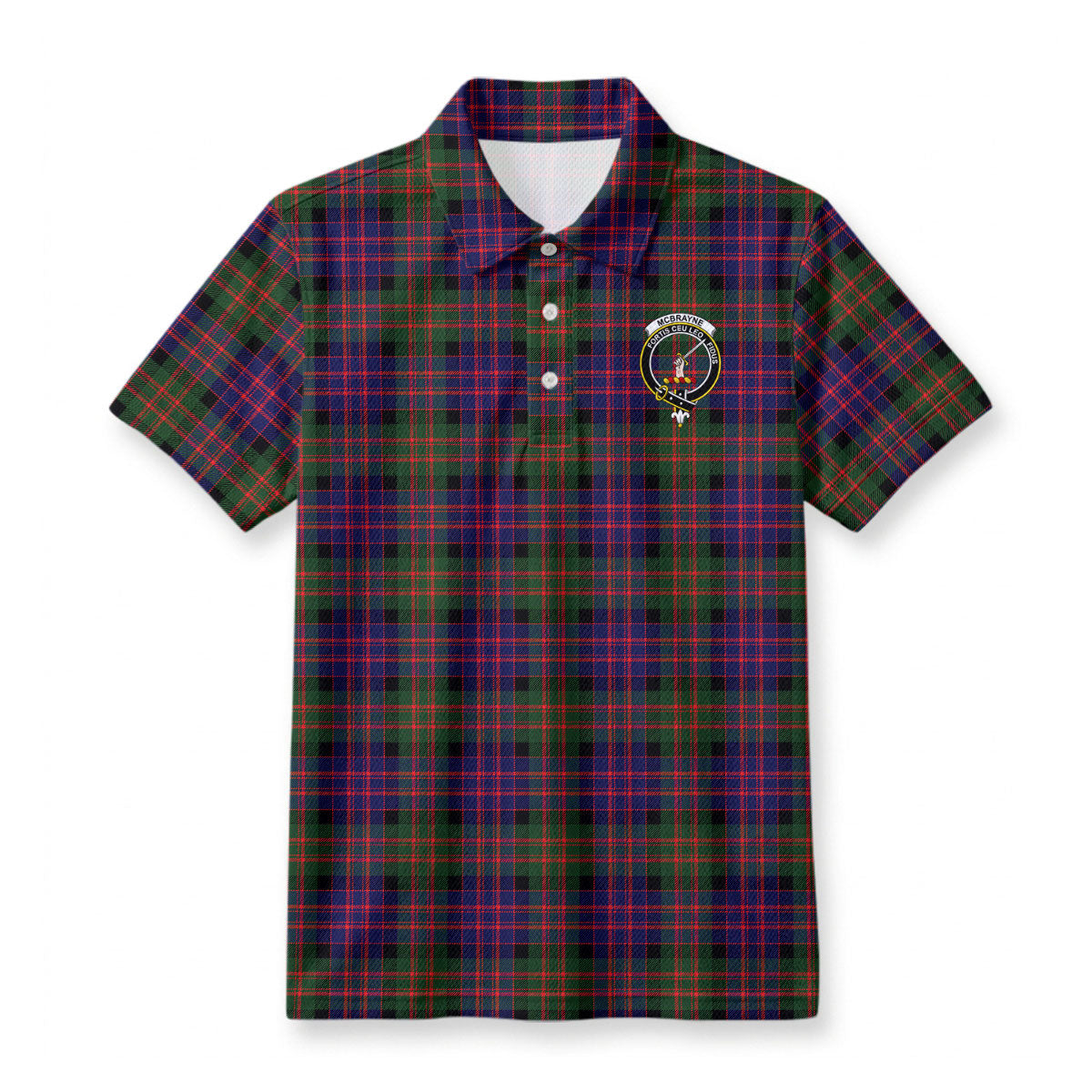 McBrayne Tartan Crest Birdseye Mesh Polo Shirt