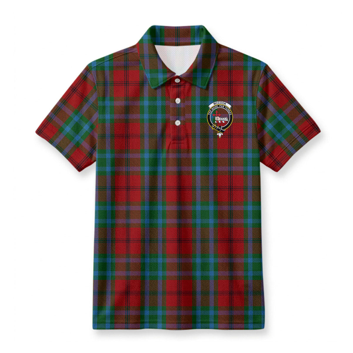 McCook Tartan Crest Birdseye Mesh Polo Shirt