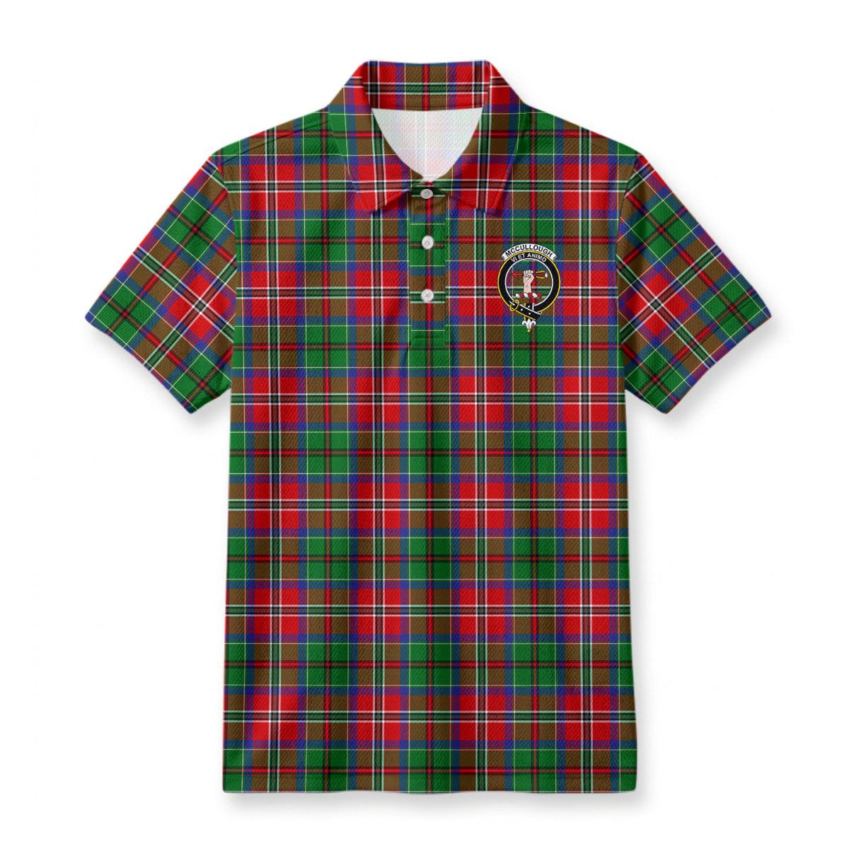 McCullough Tartan Crest Birdseye Mesh Polo Shirt