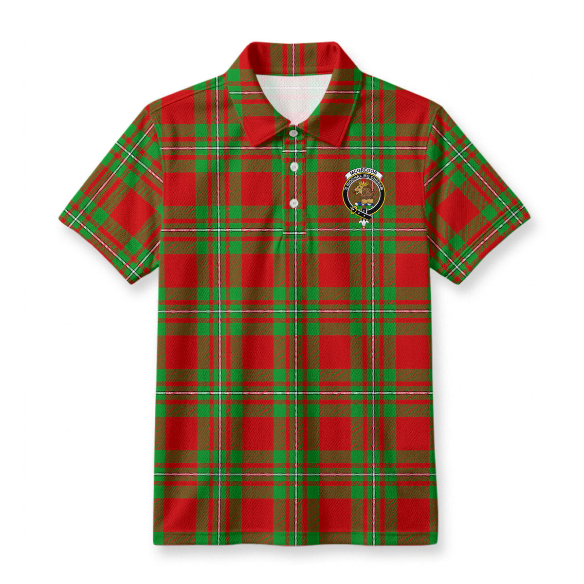 McGregor Modern Tartan Crest Birdseye Mesh Polo Shirt
