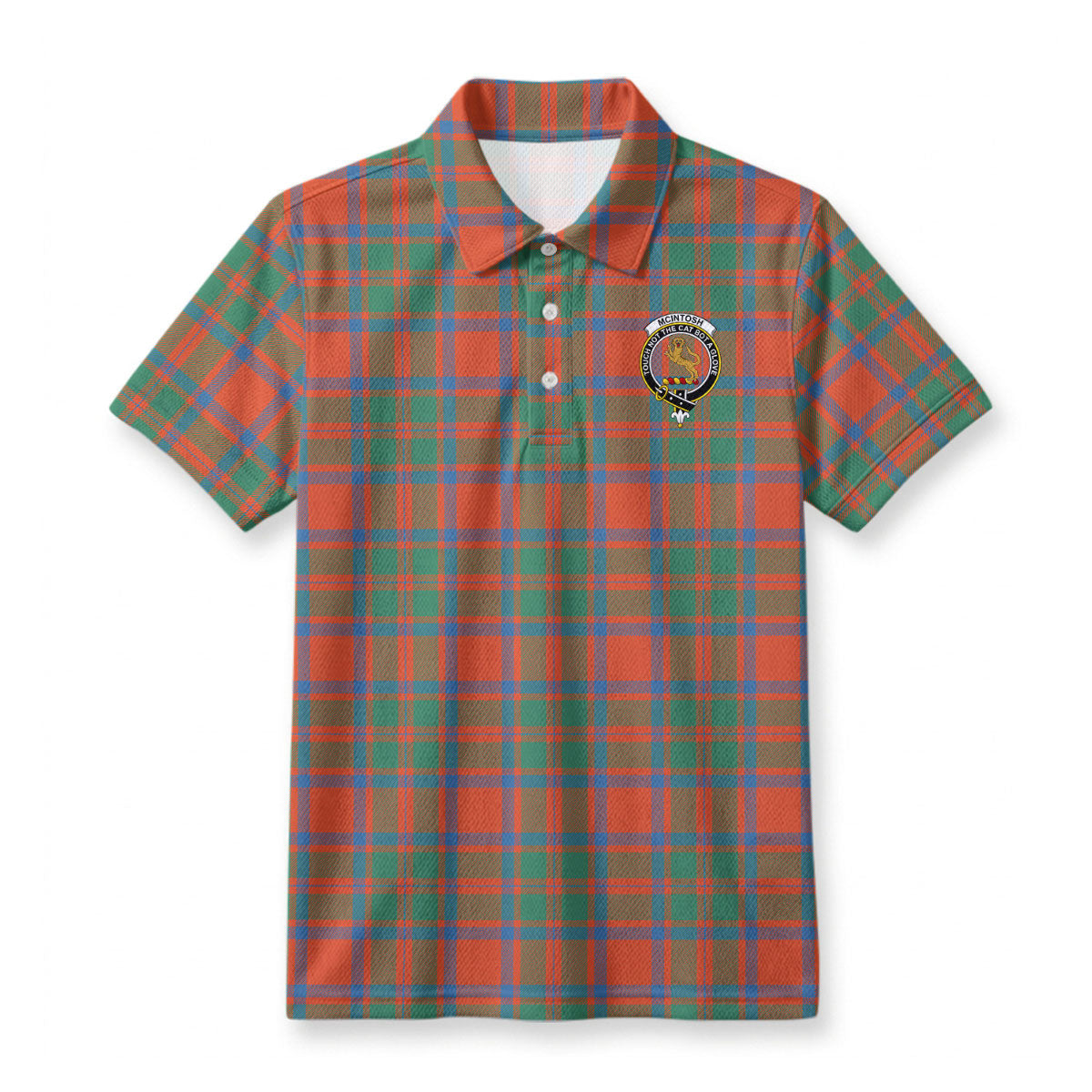 McIntosh Ancient Tartan Crest Birdseye Mesh Polo Shirt
