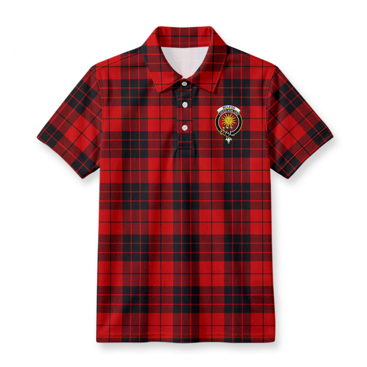 McLeod of Raasay Tartan Crest Birdseye Mesh Polo Shirt