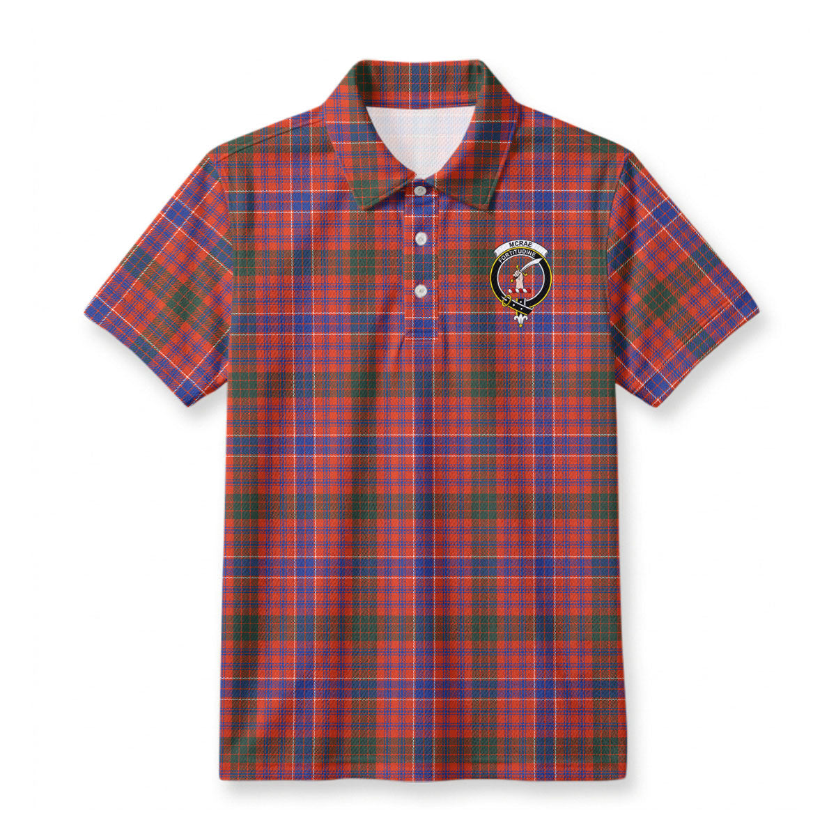 McRae Ancient Tartan Crest Birdseye Mesh Polo Shirt