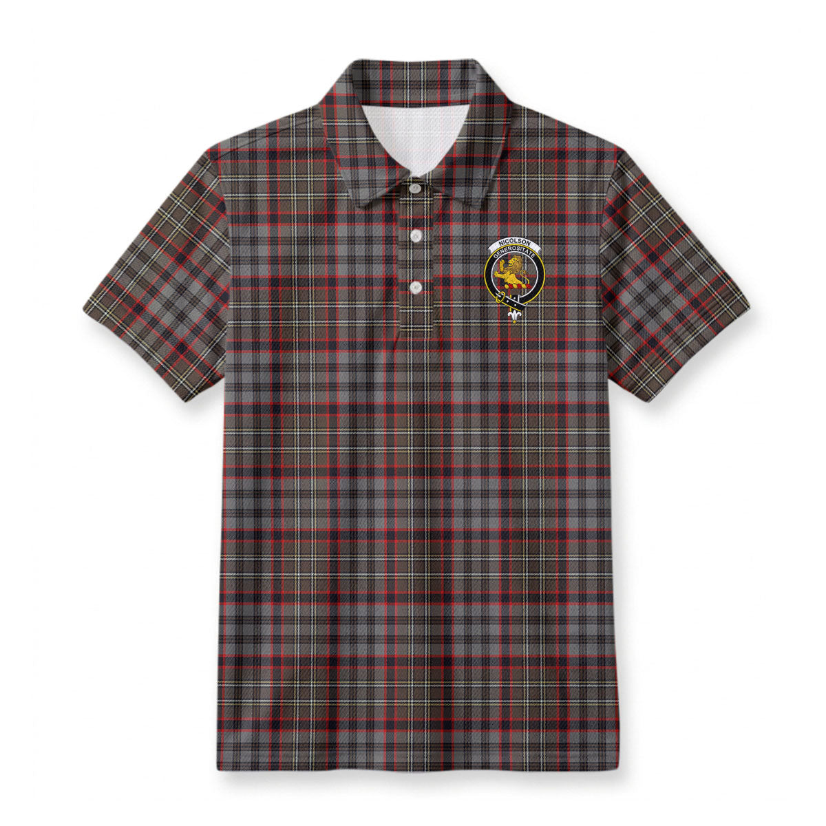 Nicolson Hunting Weathered Tartan Crest Birdseye Mesh Polo Shirt