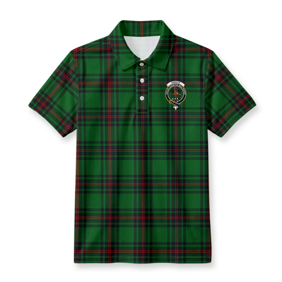 Orrock Tartan Crest Birdseye Mesh Polo Shirt