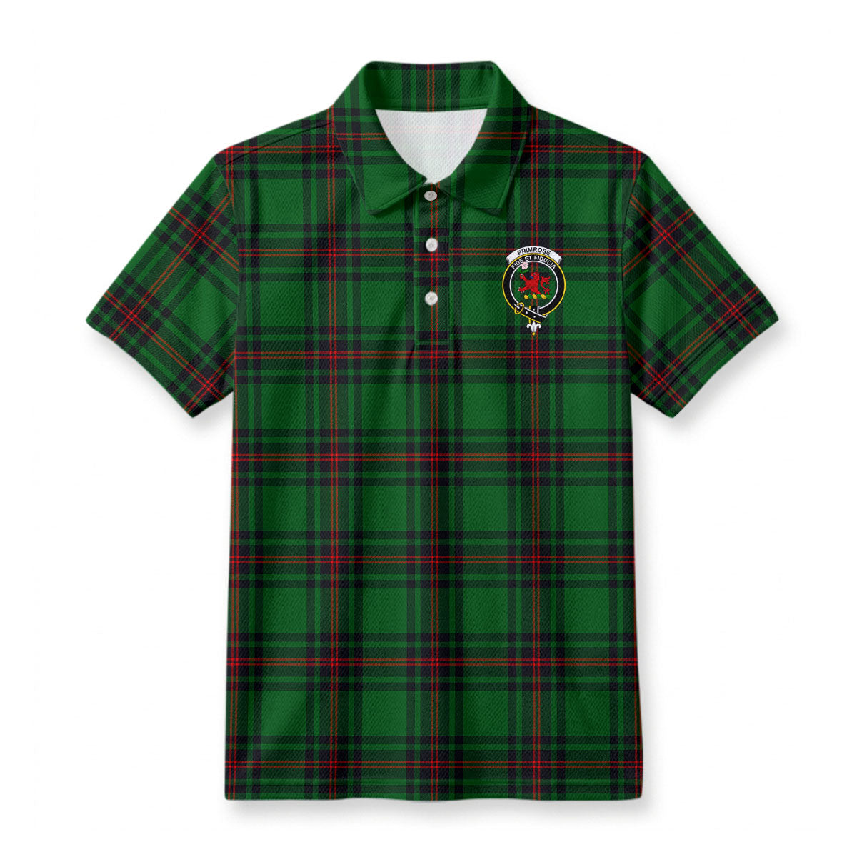 Primrose Tartan Crest Birdseye Mesh Polo Shirt