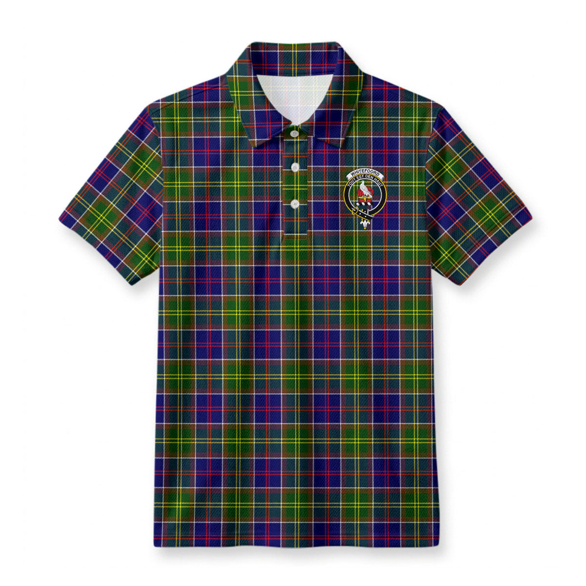 Whitefoord Tartan Crest Birdseye Mesh Polo Shirt