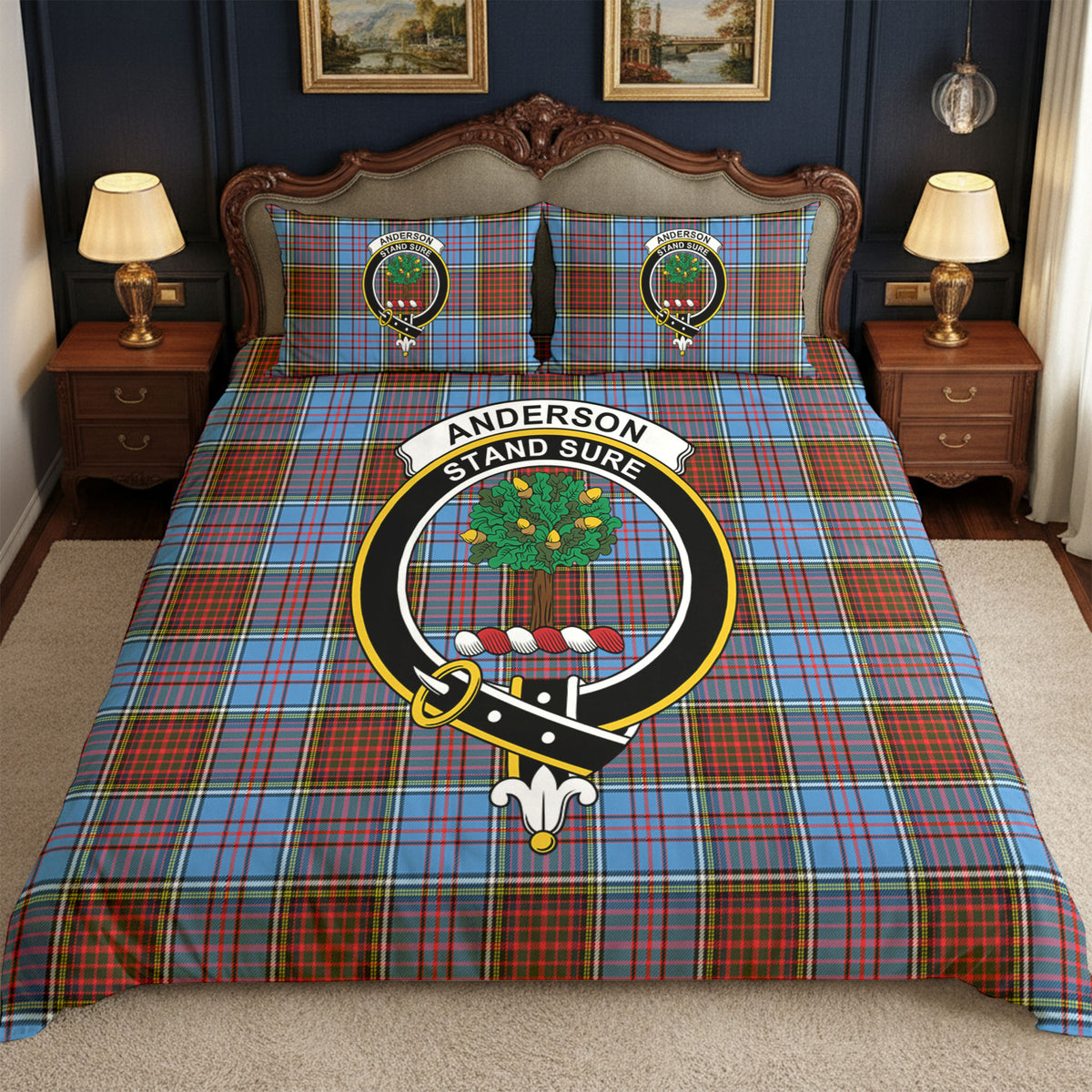Anderson Modern Tartan Crest Bedding Set