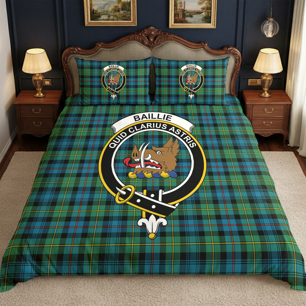 Baillie Ancient Tartan Crest Bedding Set