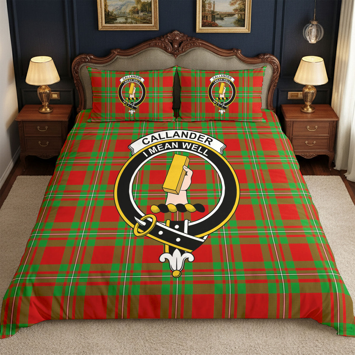 Callander Tartan Crest Bedding Set