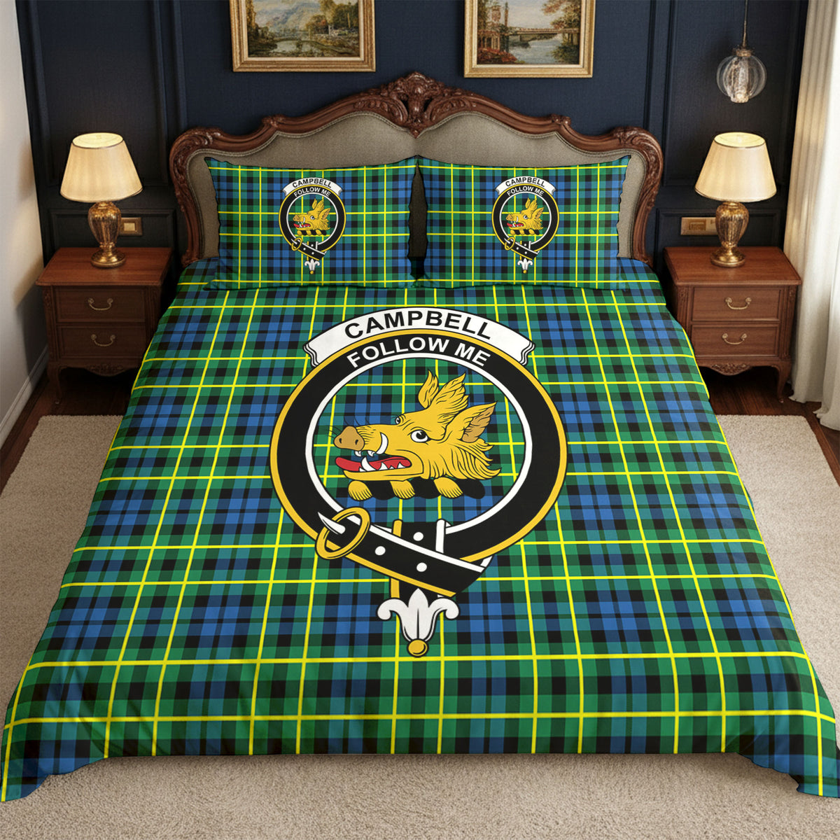 Campbell of Breadalbane Ancient Tartan Crest Bedding Set