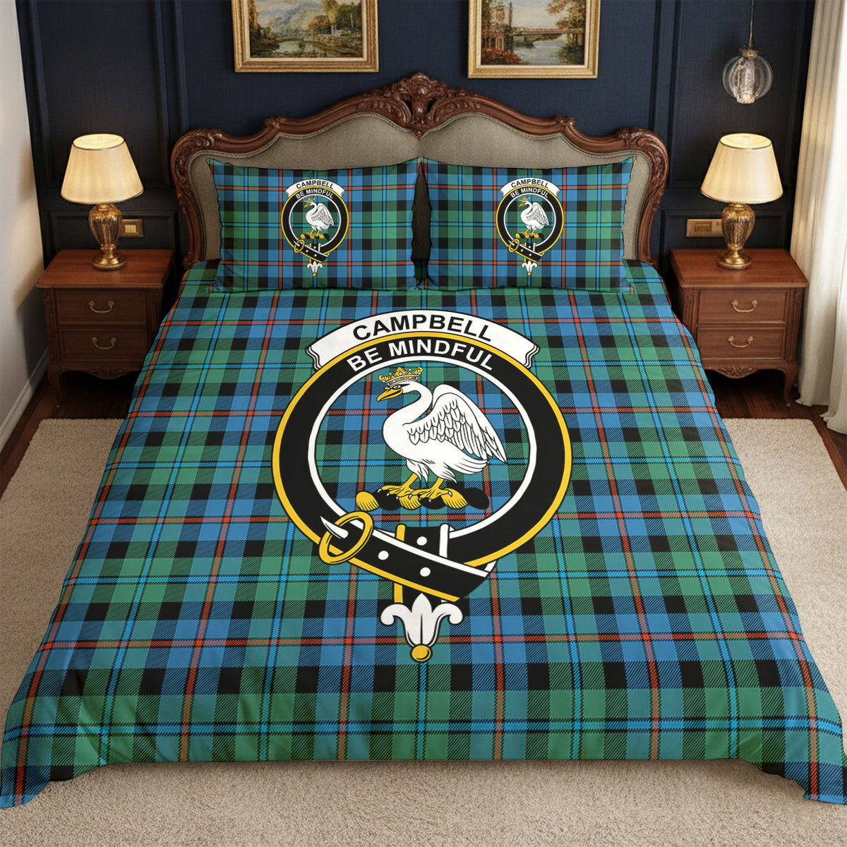 Campbell of Cawdor Ancient Tartan Crest Bedding Set