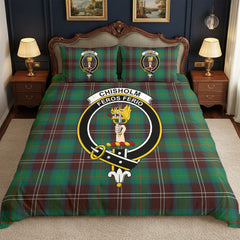 Chisholm Hunting Ancient Tartan Crest Bedding Set