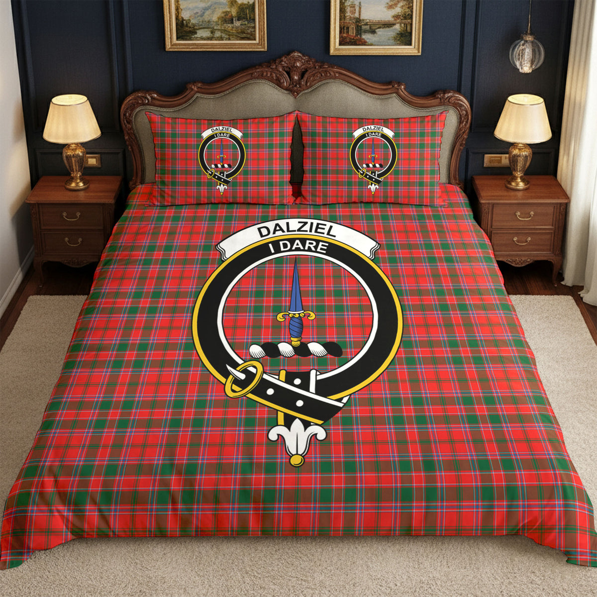 Dalziel Modern Tartan Crest Bedding Set