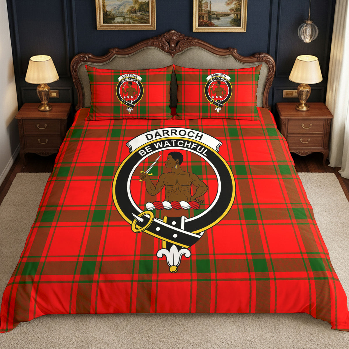 Darroch (Gourock) Tartan Crest Bedding Set