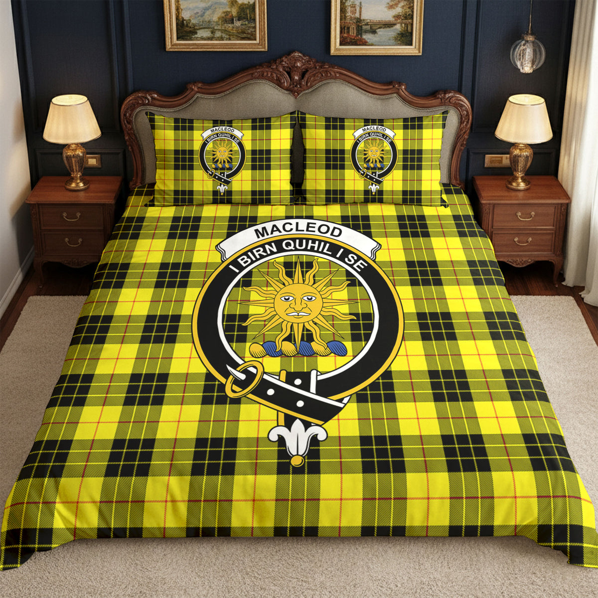 MacLeod of Lewis Modern Tartan Crest Bedding Set