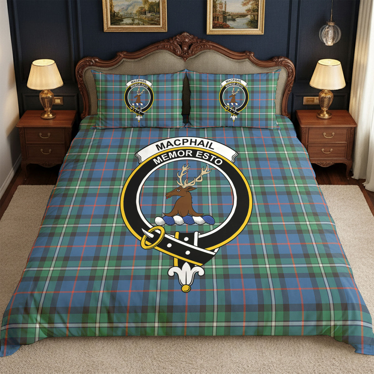 MacPhail Hunting Ancient Tartan Crest Bedding Set