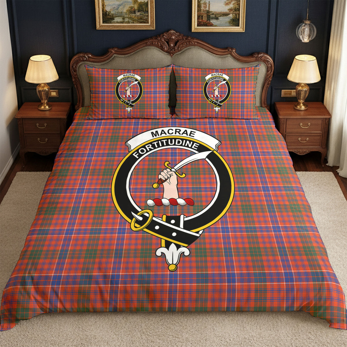 MacRae Ancient Tartan Crest Bedding Set
