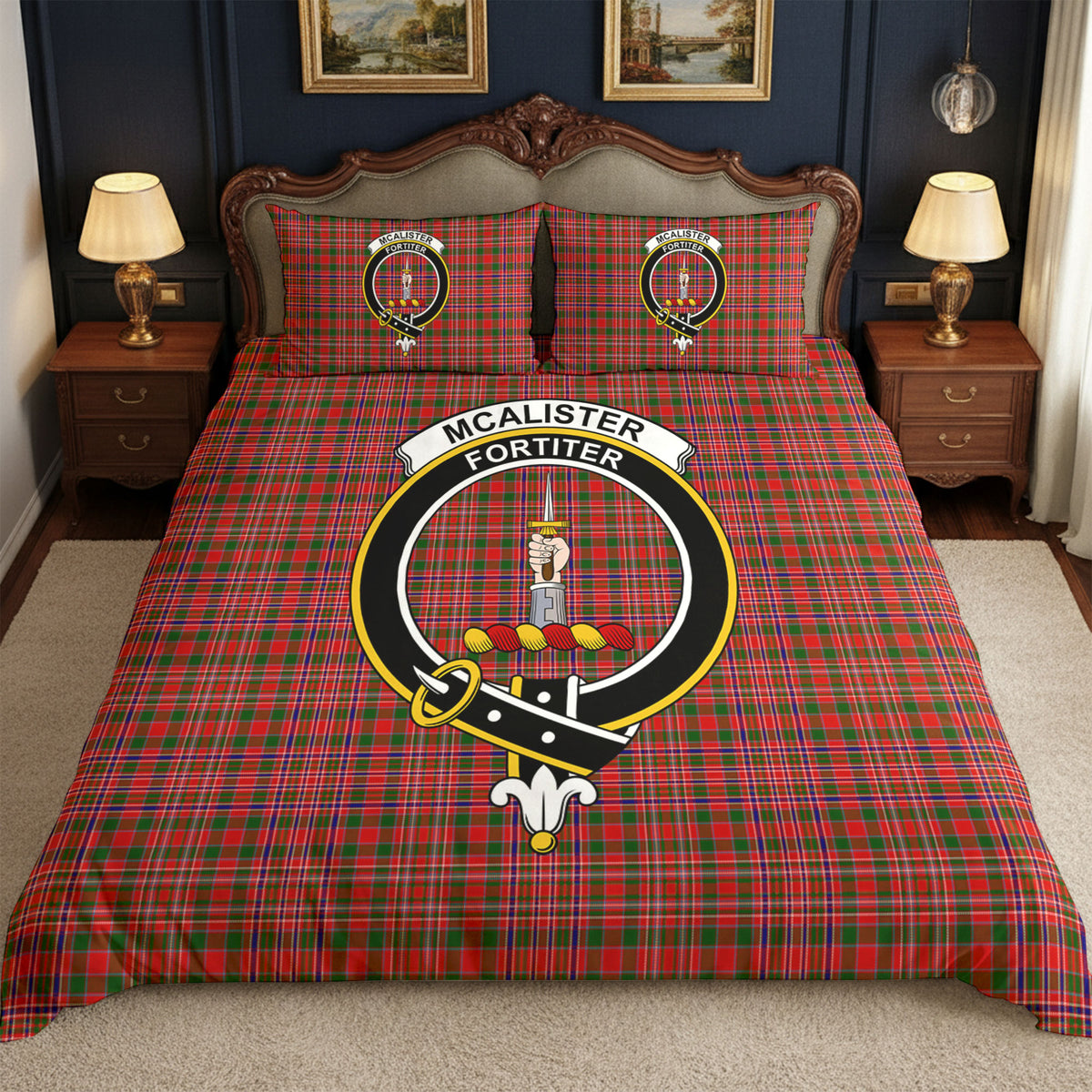 McAlister Modern Tartan Crest Bedding Set