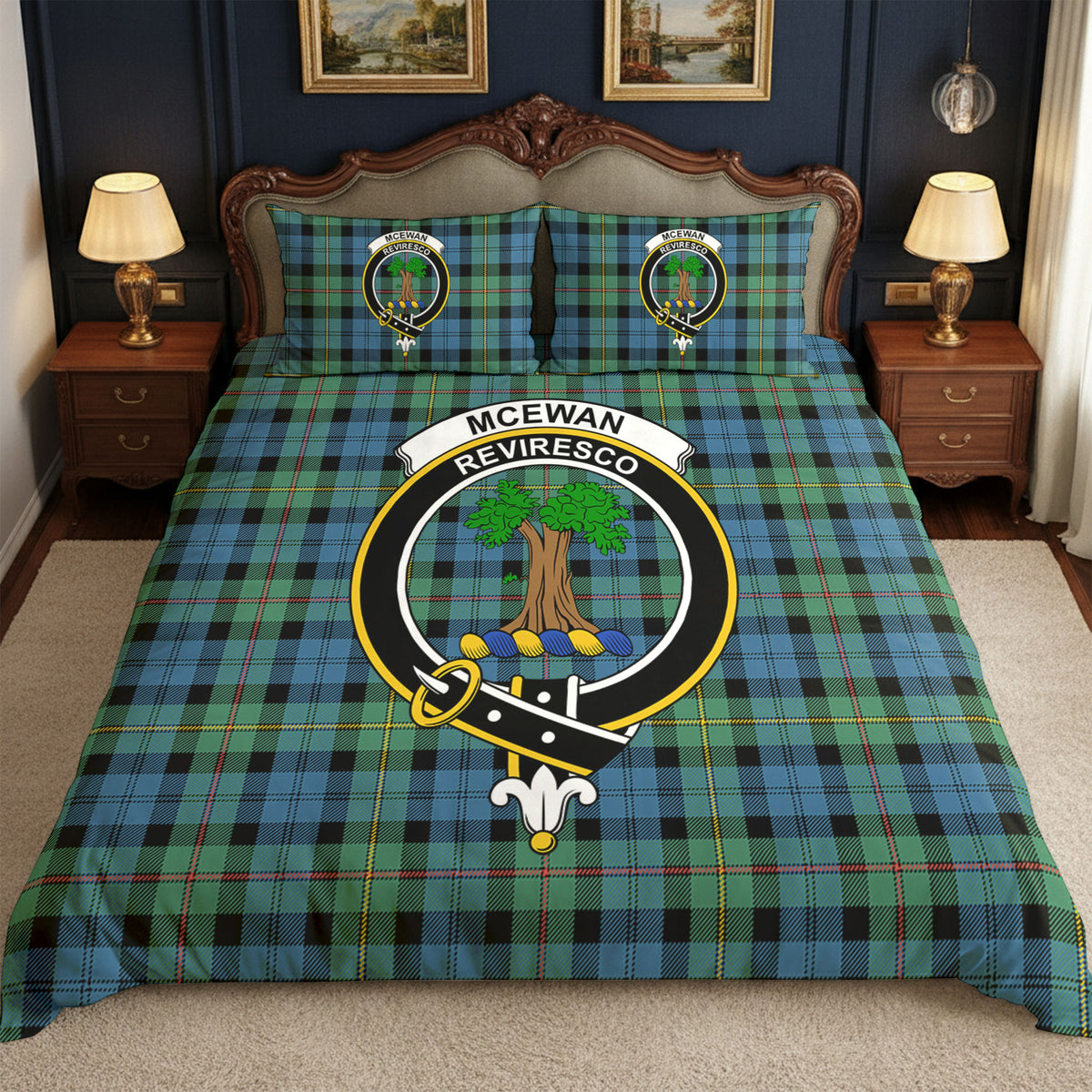 McEwan Ancient Tartan Crest Bedding Set