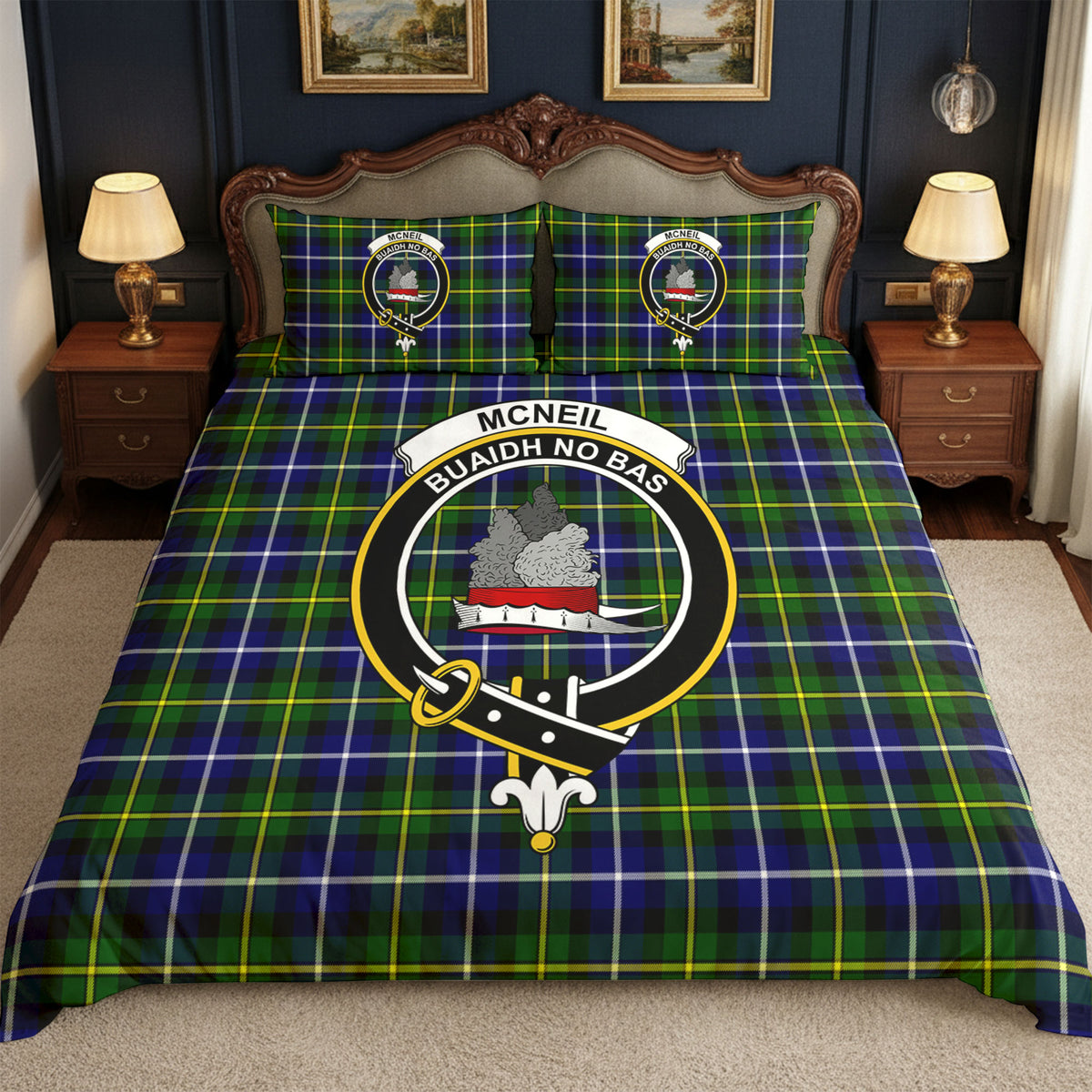 McNeil of Barra Modern Tartan Crest Bedding Set