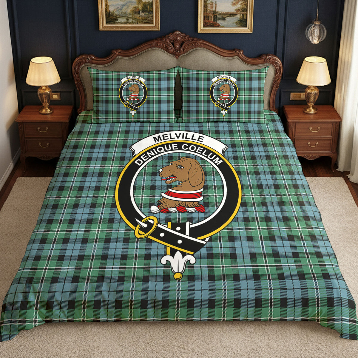 Melville Tartan Crest Bedding Set