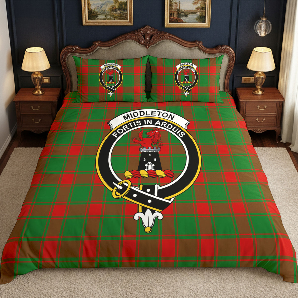Middleton Modern Tartan Crest Bedding Set