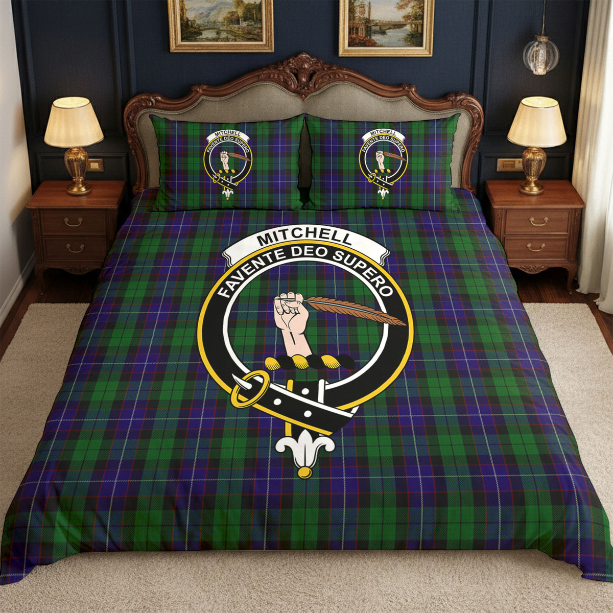 Mitchell Tartan Crest Bedding Set