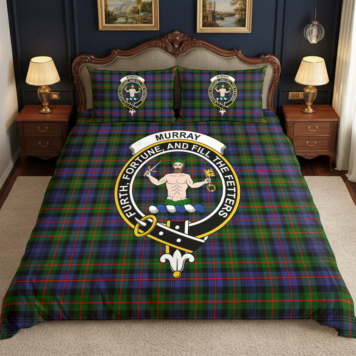 Murray of Atholl Modern Tartan Crest Bedding Set