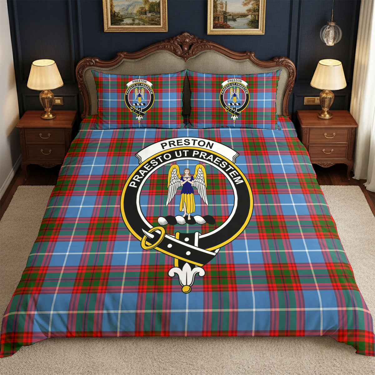 Preston Tartan Crest Bedding Set
