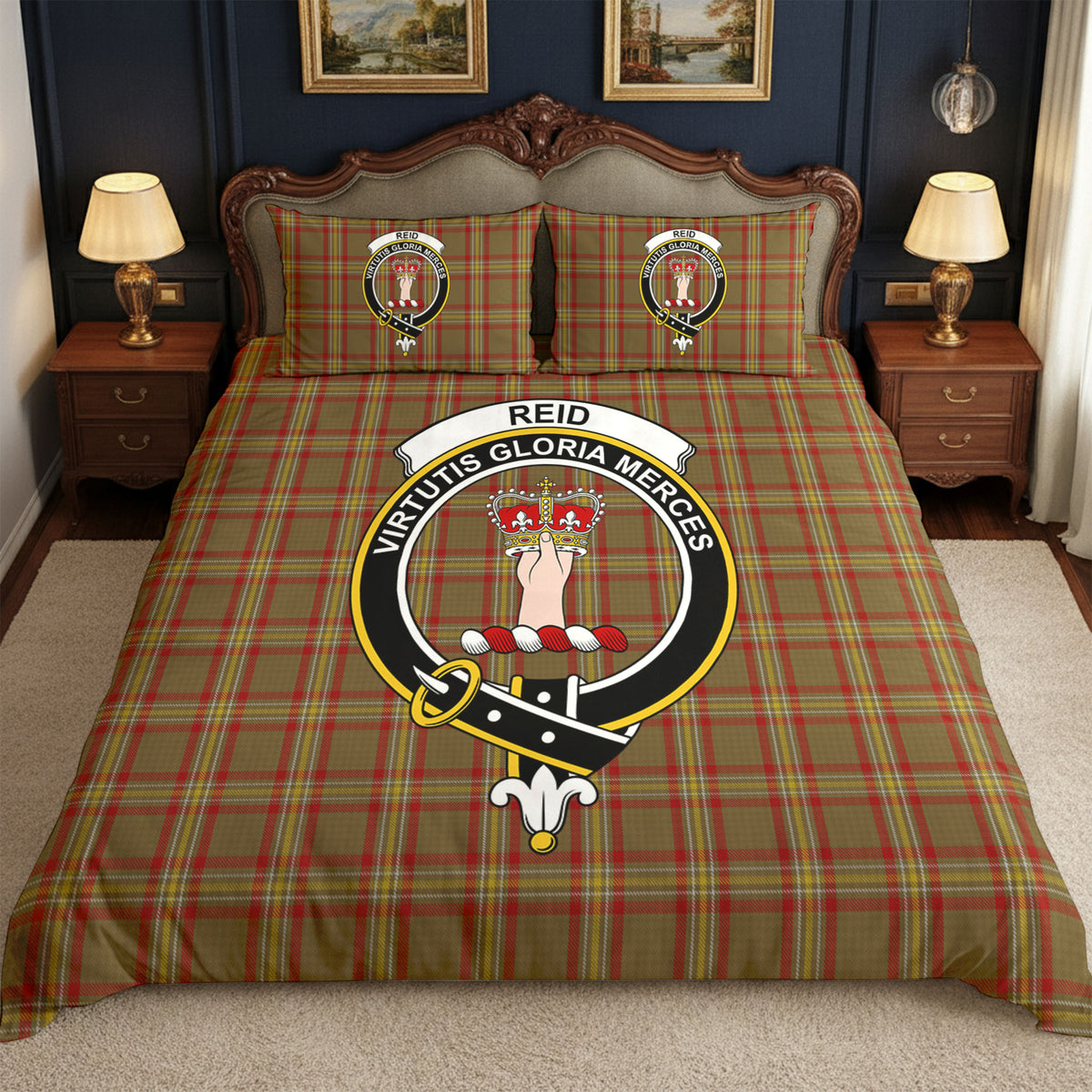 Reid Ancient Tartan Crest Bedding Set