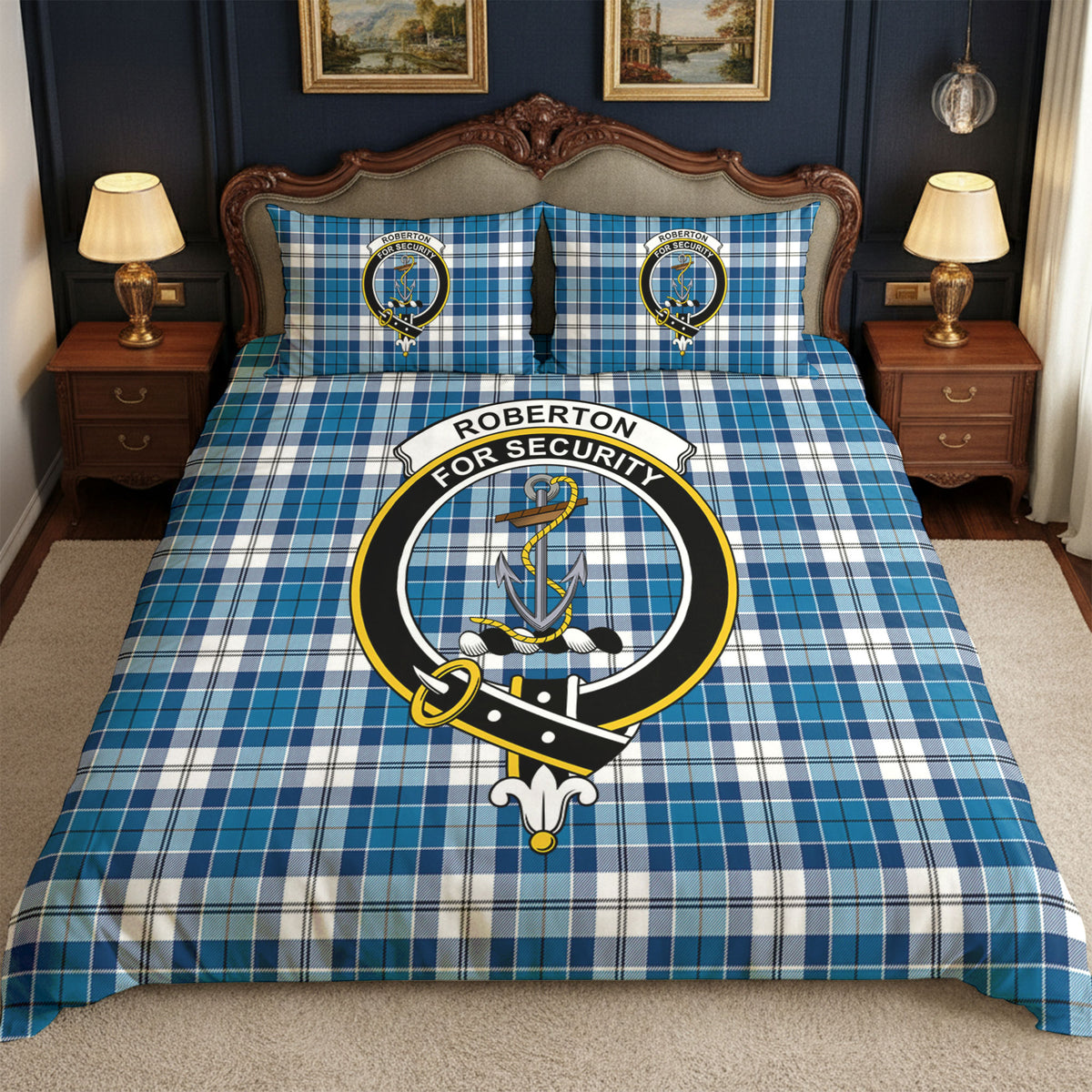 Roberton Tartan Crest Bedding Set