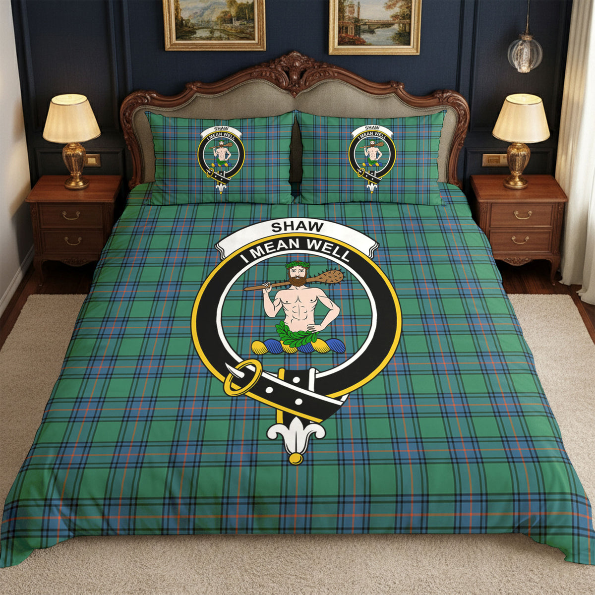 Shaw (of Sauchie) Ancient Tartan Crest Bedding Set