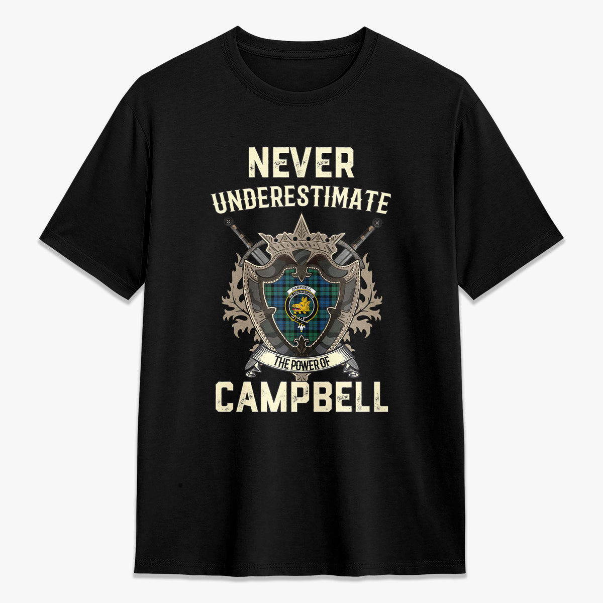 Campbell Ancient 02 Tartan Crest 2D T-shirt - Never Underestimate Style