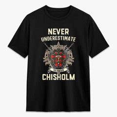 Chisholm Modern Tartan Crest 2D T-shirt - Never Underestimate Style