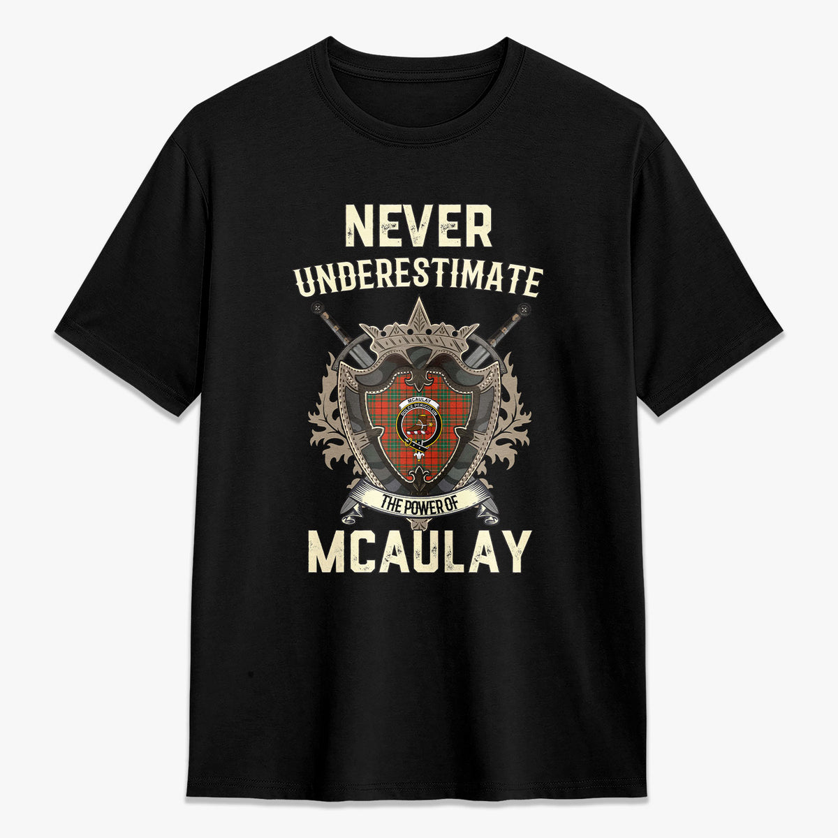 McAulay Ancient Tartan Crest 2D T-shirt - Never Underestimate Style