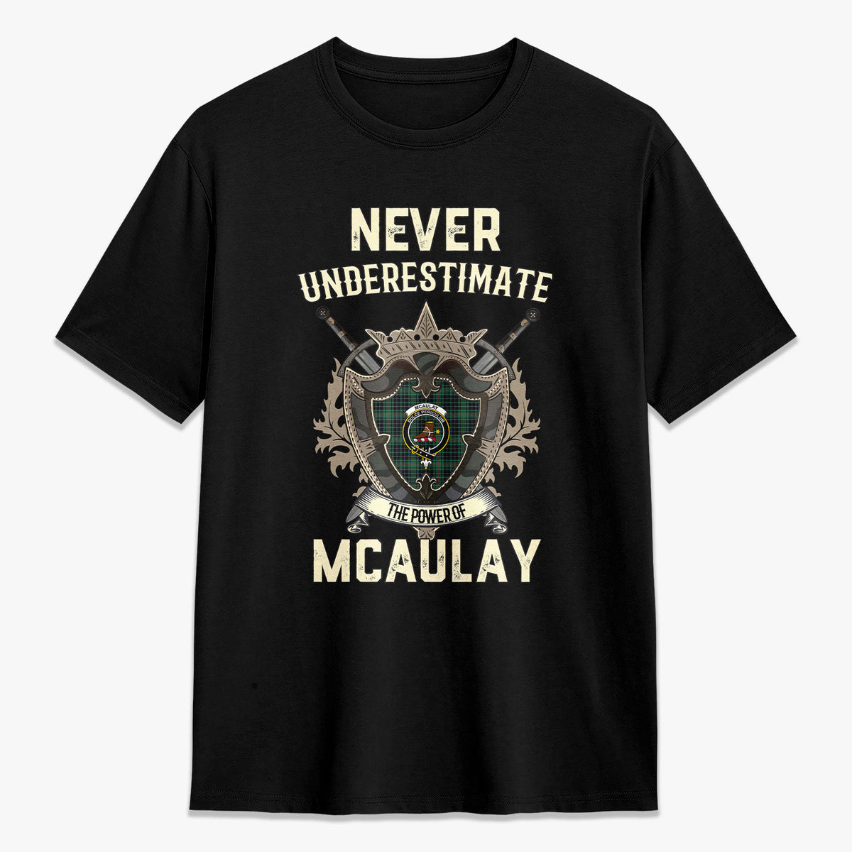 McAulay Hunting Ancient Tartan Crest 2D T-shirt - Never Underestimate Style
