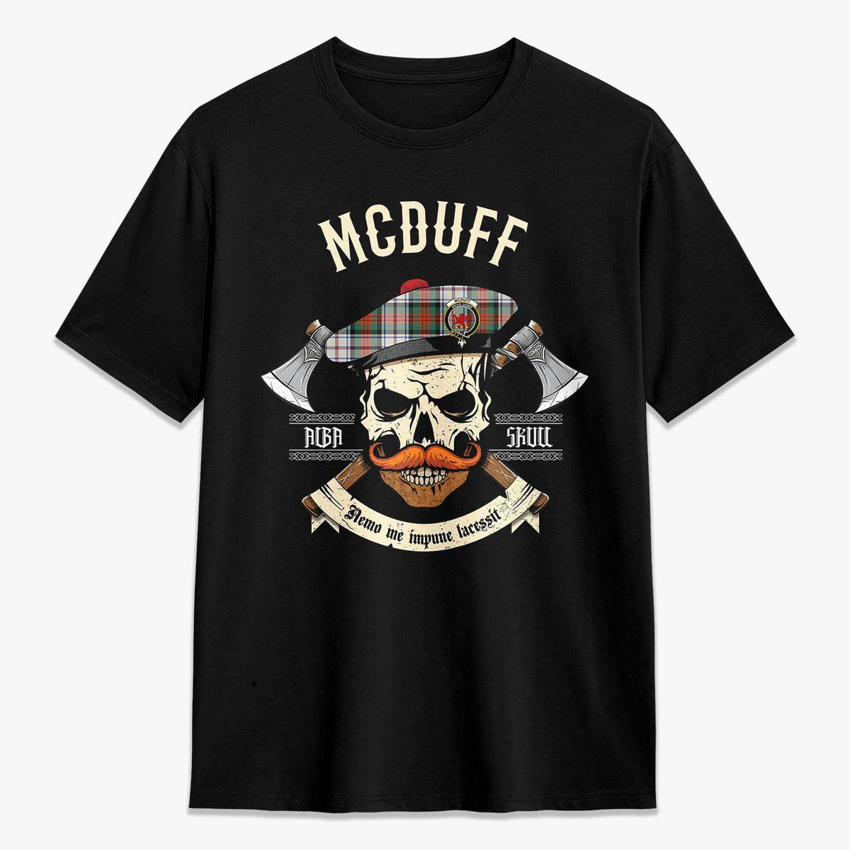 McDuff Dress Ancient Tartan Crest 2D T-shirt - Alba Skull Style