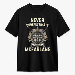 McFarlane Black - White Tartan Crest 2D T-shirt - Never Underestimate Style