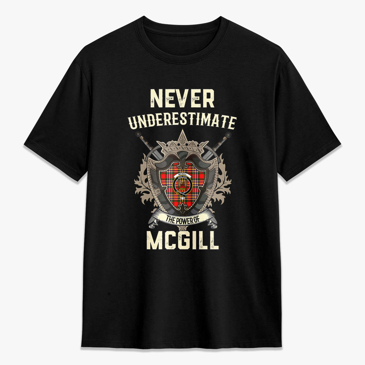 McGill Modern Tartan Crest 2D T-shirt - Never Underestimate Style