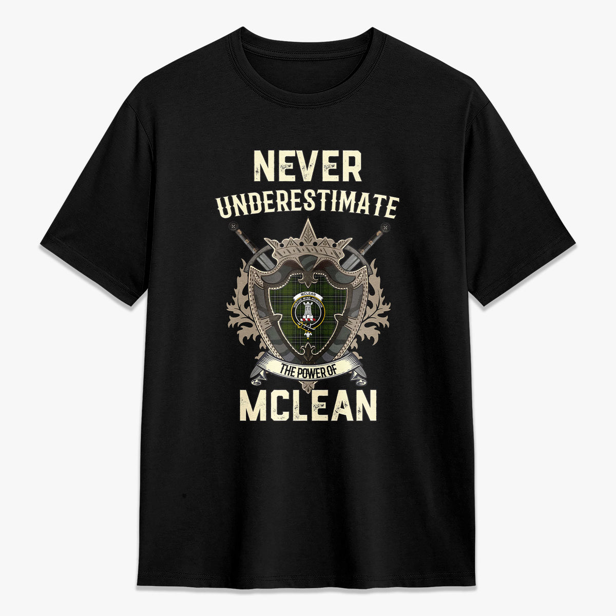 McLean Hunting Tartan Crest 2D T-shirt - Never Underestimate Style