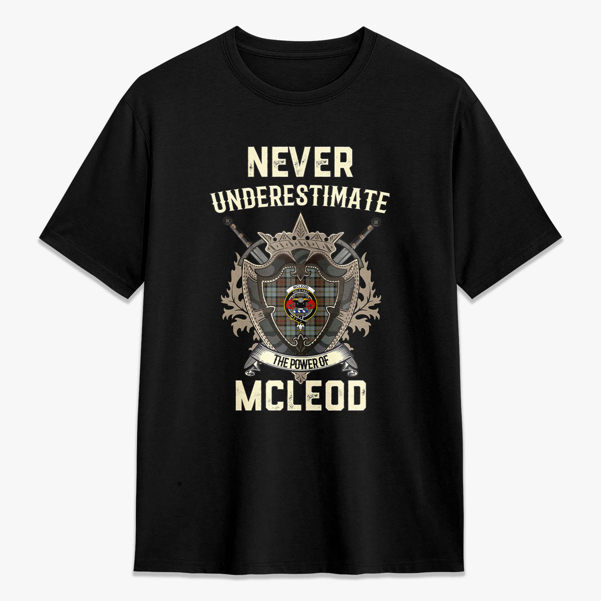 McLeod of Harris Weathered Tartan Crest 2D T-shirt - Never Underestimate Style