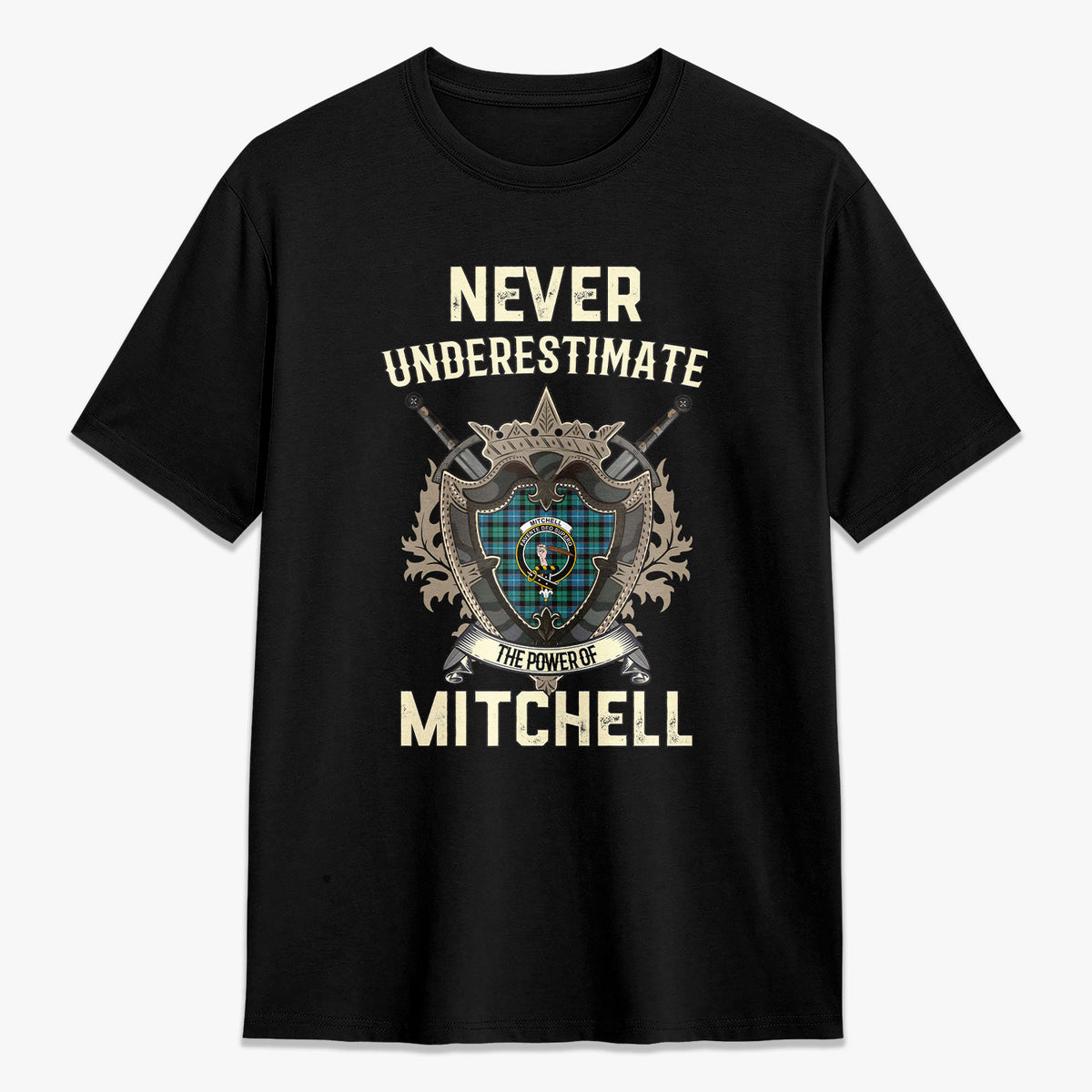 Mitchell Ancient Tartan Crest 2D T-shirt - Never Underestimate Style
