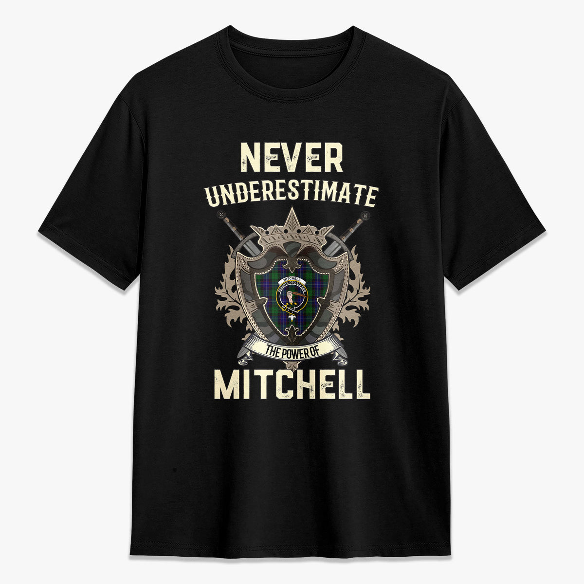 Mitchell Tartan Crest 2D T-shirt - Never Underestimate Style