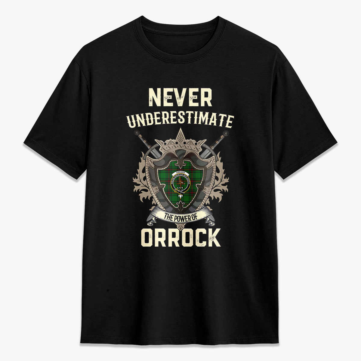 Orrock Tartan Crest 2D T-shirt - Never Underestimate Style