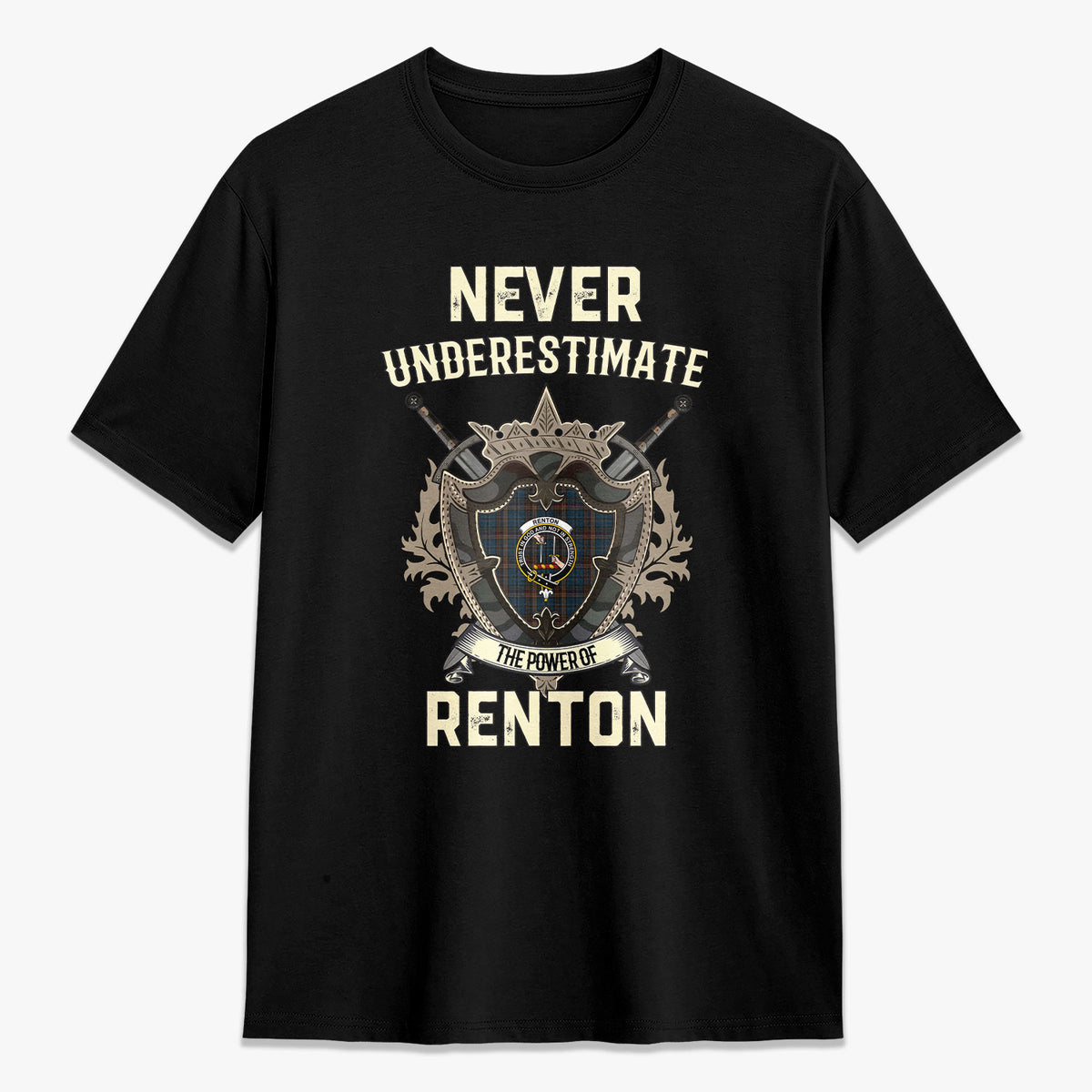 Renton Tartan Crest 2D T-shirt - Never Underestimate Style