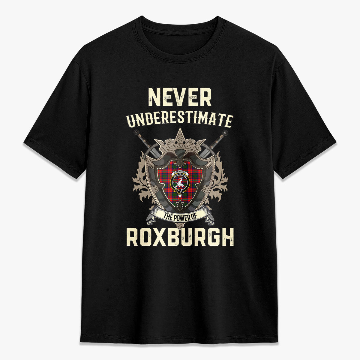 Roxburgh District Tartan Crest 2D T-shirt - Never Underestimate Style