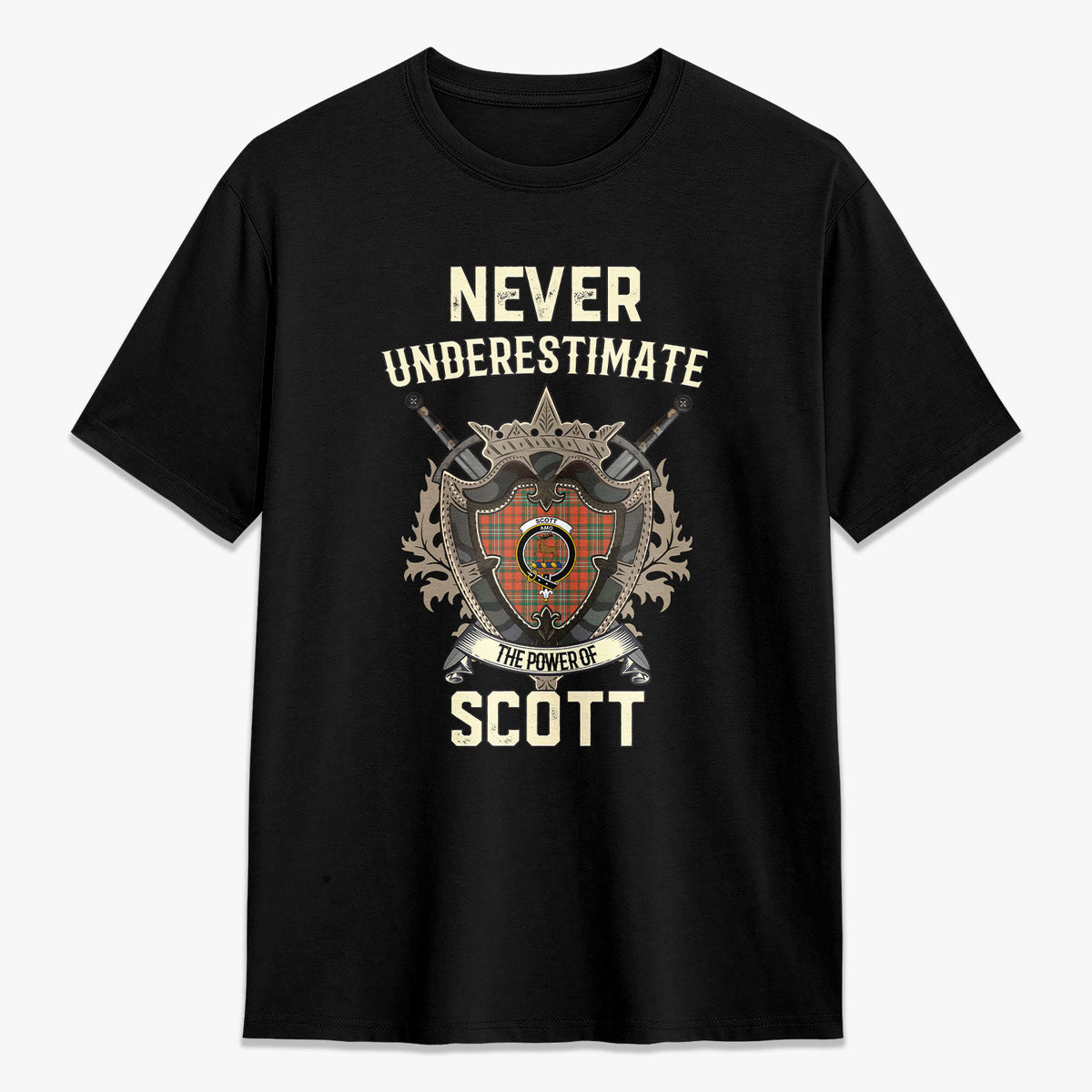 Scott Ancient Tartan Crest 2D T-shirt - Never Underestimate Style