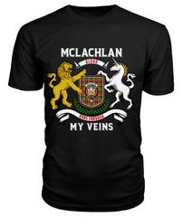 McLachlan Hunting Modern Tartan Crest 2D T-shirt - Blood Runs Through My Veins Style